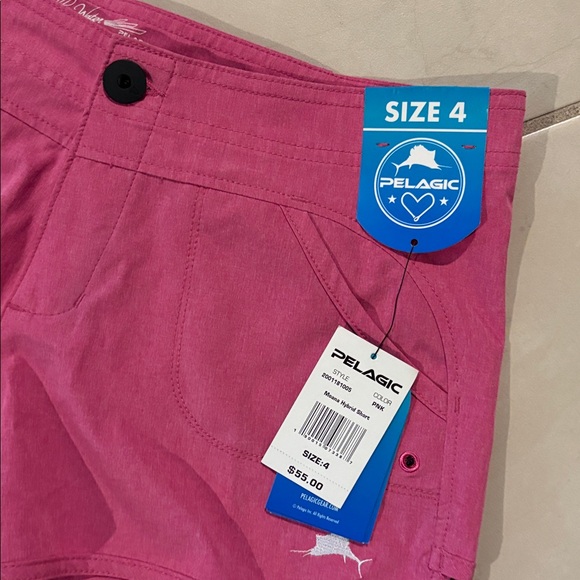 NWT $60 sz 4 pink shorts Pelagic dry fit fishing 1711 - Picture 2 of 5
